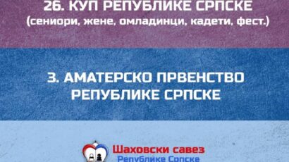 Objavljen raspis 26. Kupa i 3. Amaterskog prvenstva Republike Srpske u šahu