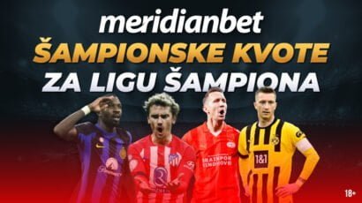 Kladionica Meridian – najveće kvote na planeti: PSV 2.20, Inter 1.80