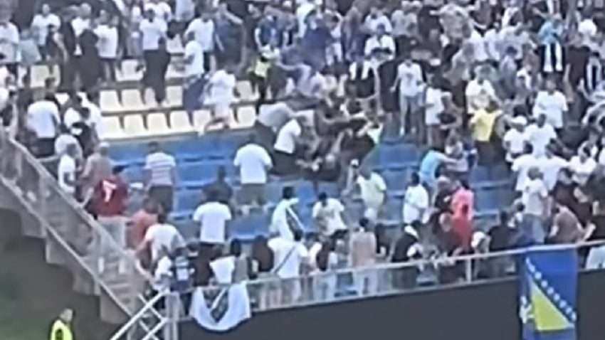 (VIDEO) Nije moglo bez nereda: Pogledajte sukob navijača Slovenije i BiH